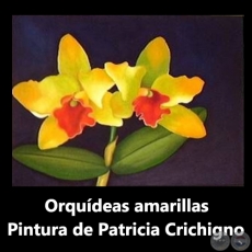 Orqudeas amarillas - Pintura de Patricia Crichigno